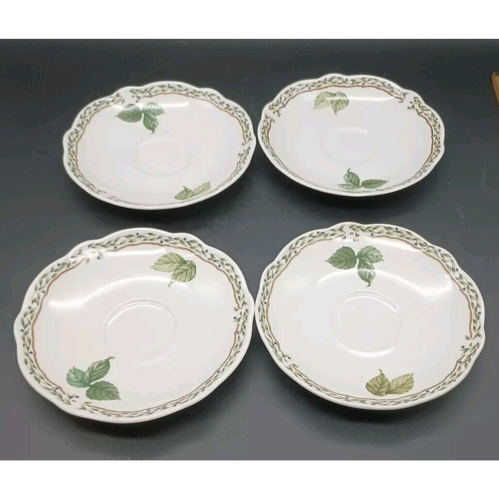 Noritake Primachina Royal Orchard 9416 Tea Coffee Saucers Set of 4